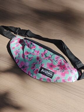 Arizona Jean Company Mint Plum Waist Pack with Pink Blossoms